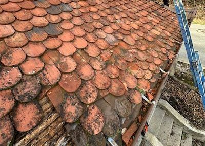 Rénovation d'une charpente endommagée pour une toiture en tuiles écailles à Annecy (74)